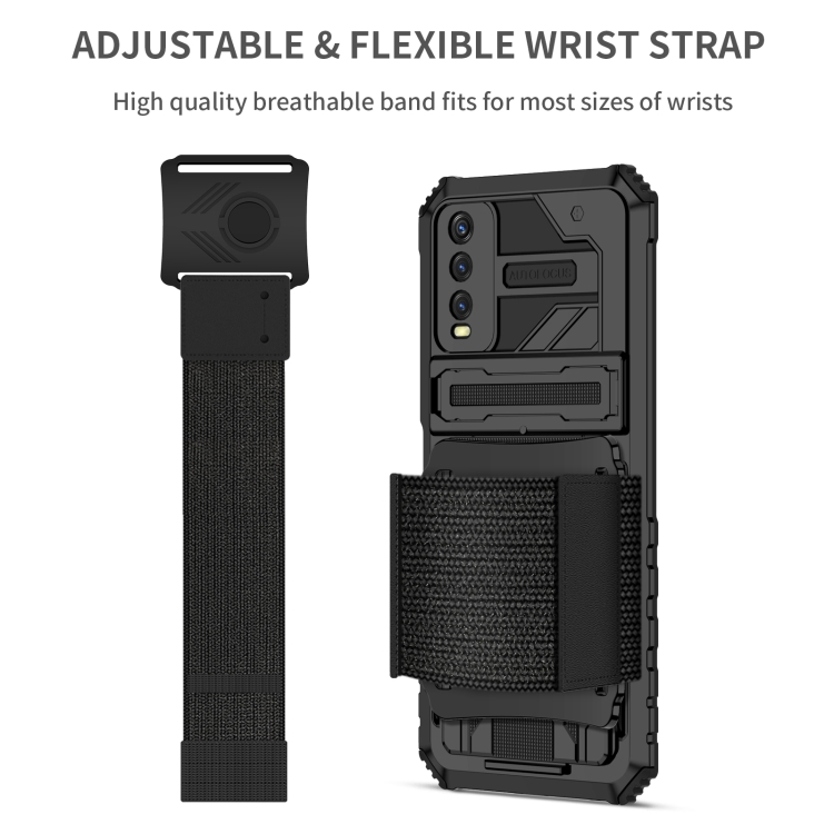 For vivo Y20 Armor Wristband Phone Case(Black) - 2
