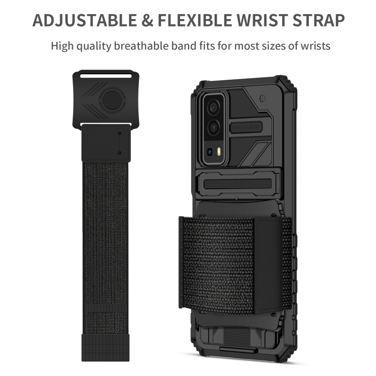 For vivo Y72 5G / Y53s Armor Wristband Phone Case(Black) - 2