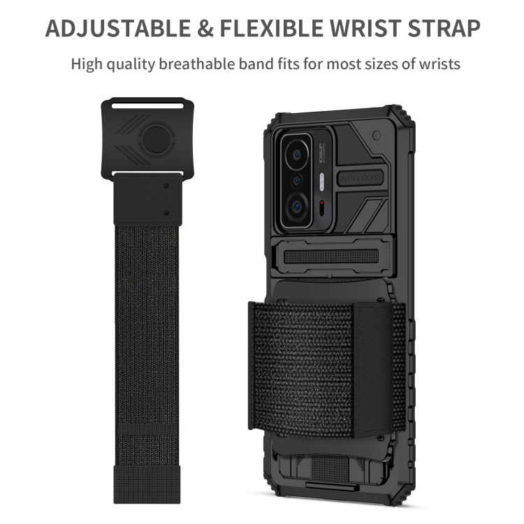 For Xiaomi 11T / 11T Pro Armor Wristband Phone Case(Black) - 2