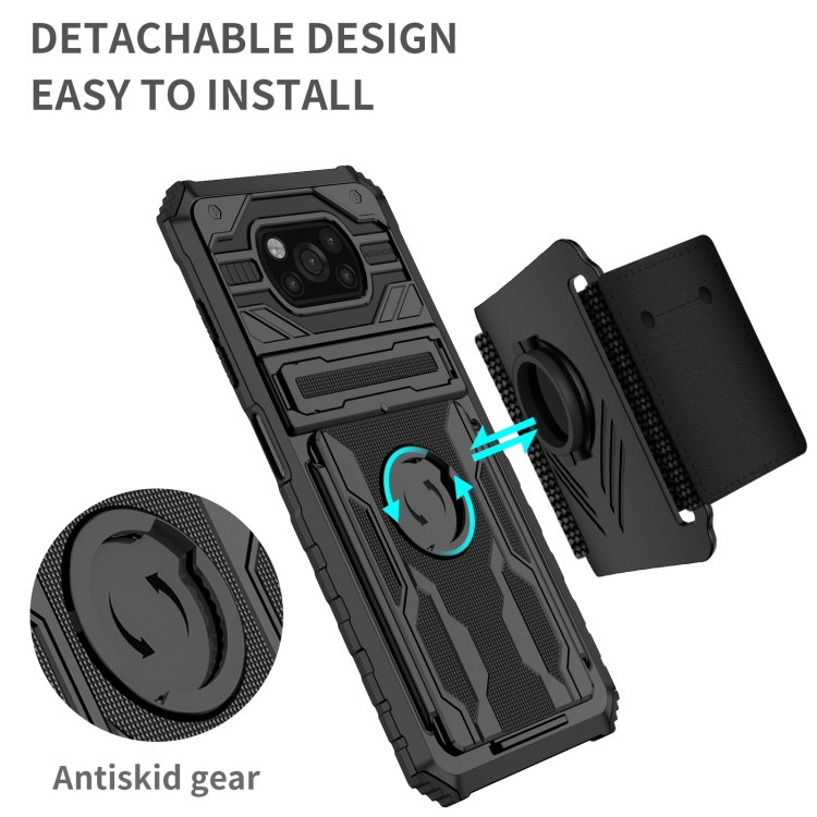 For Xiaomi Poco X3 Armor Wristband Phone Case(Black) - 1