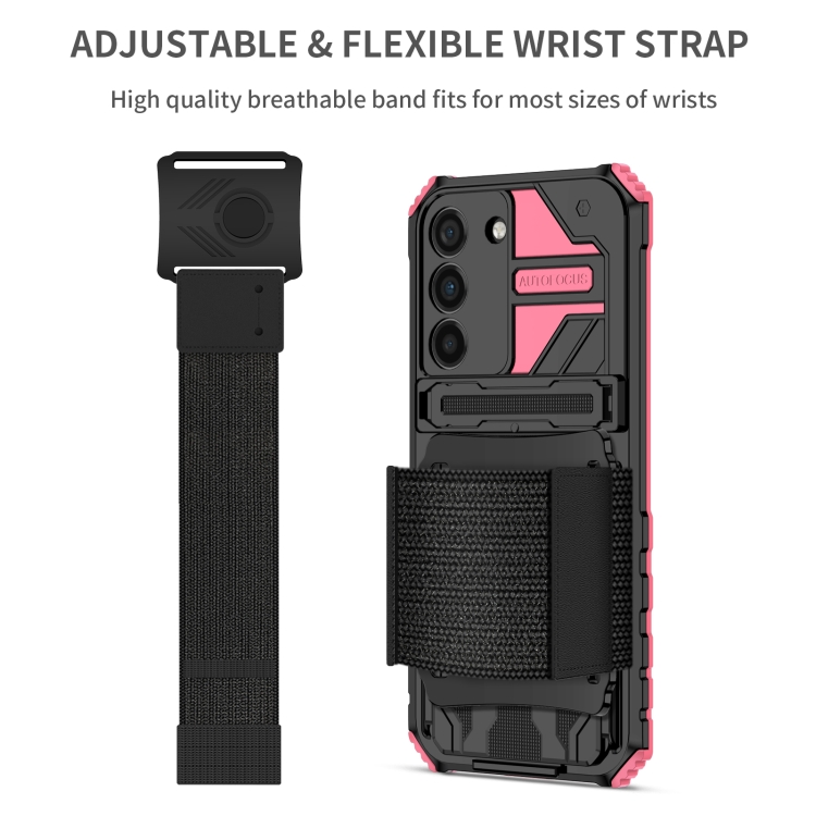 For Samsung Galaxy S22 5G Armor Wristband Phone Case(Pink) - 2