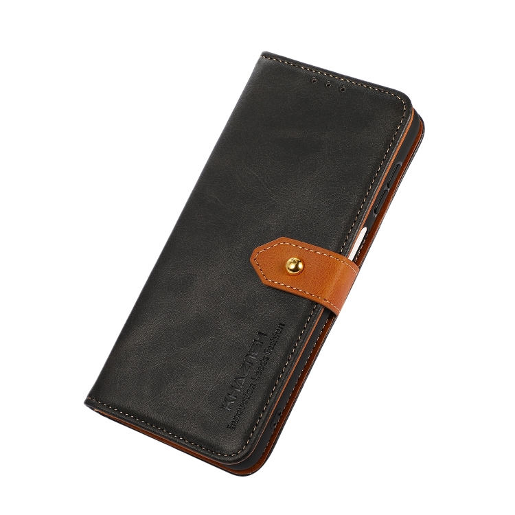 For OPPO Reno7 5G KHAZNEH Dual-color Cowhide Texture Horizontal Flip Leather Phone Case(Black) - 2