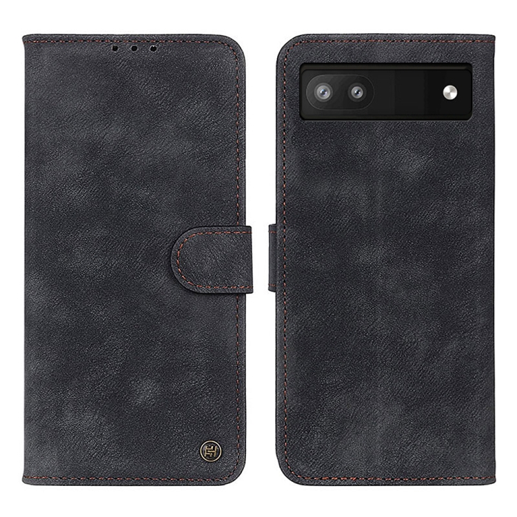 For Google Pixel 6a Antelope Texture Magnetic Buckle Leather Phone Case(Black) - 1