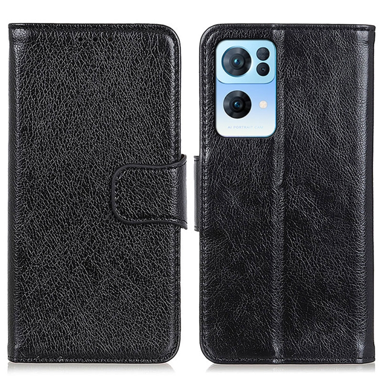 For OPPO Reno7 Pro 5G Nappa Texture Horizontal Flip Leather Phone Case(Black) - 1
