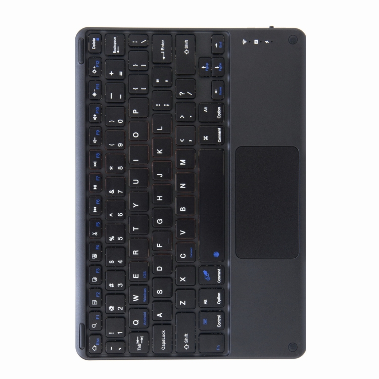 H-097C Touch Bluetooth Keyboard Leather Case with Rear Three-fold Holder For iPad 9.7 2018 & 2017(Black) - 2