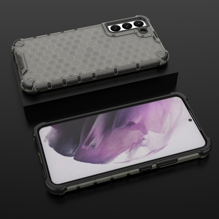 For Samsung Galaxy S22+ 5G Lanyard Honeycomb PC + TPU Case(Black) - 2