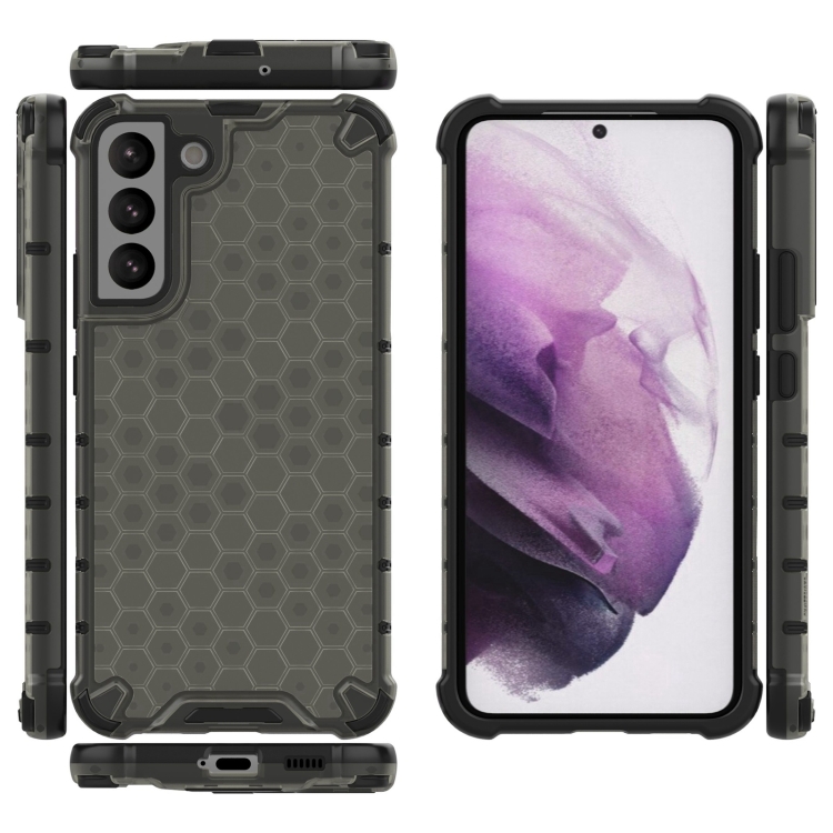 For Samsung Galaxy S22+ 5G Lanyard Honeycomb PC + TPU Case(Black) - 3