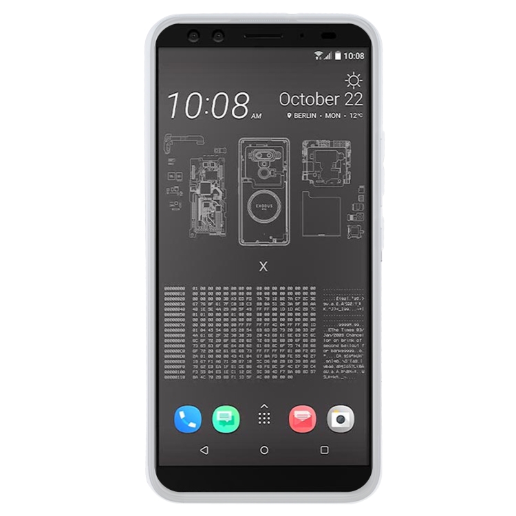 TPU Phone Case For HTC EXODUS 1 - Binance Edition(Transparent White) - 1