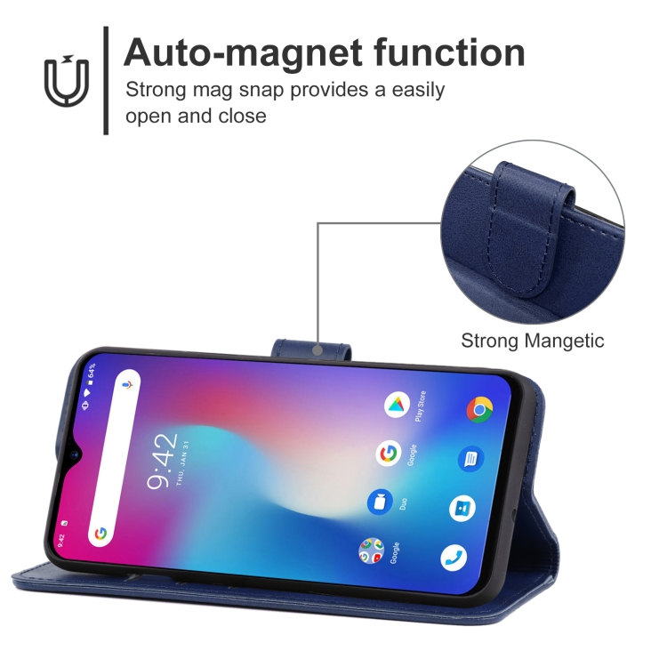 Leather Phone Case For UMIDIGI Power(Blue) - 3