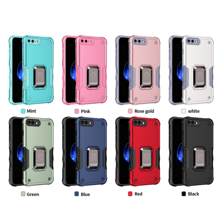 Ring Holder Non-slip Armor Phone Case For iPhone 8 Plus / 7 Plus(Red) - 1