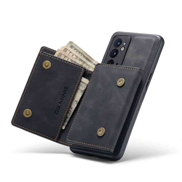 For OnePlus 9RT 5G DG.MING M1 Series 3-Fold Multi Card Wallet + Magnetic Back Cover Case(Black) - 5