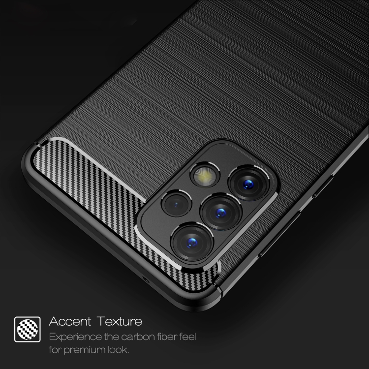 For Samsung Galaxy A73 5G Brushed Texture Carbon Fiber TPU Phone Case(Blue) - B5