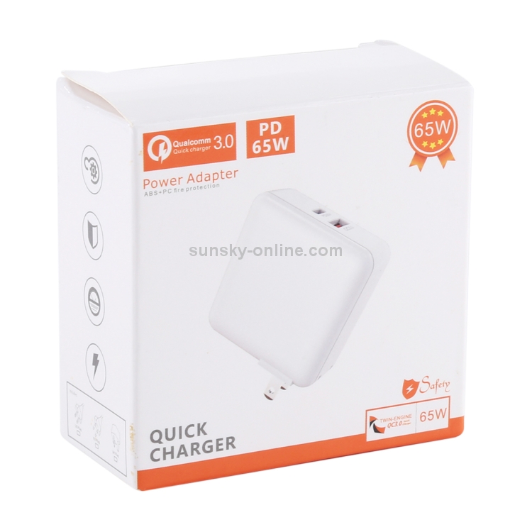 PD65W-A6 PD 65W 90 Degrees Foldable Pin Portable Multi-function USB ...