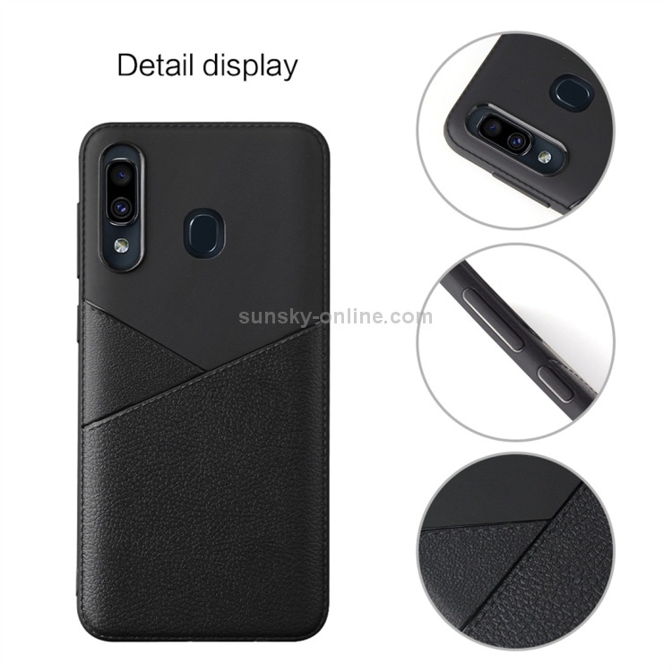Ultra-thin Shockproof Soft TPU + Leather Case for Huawei Y9 (2019) (Black)
