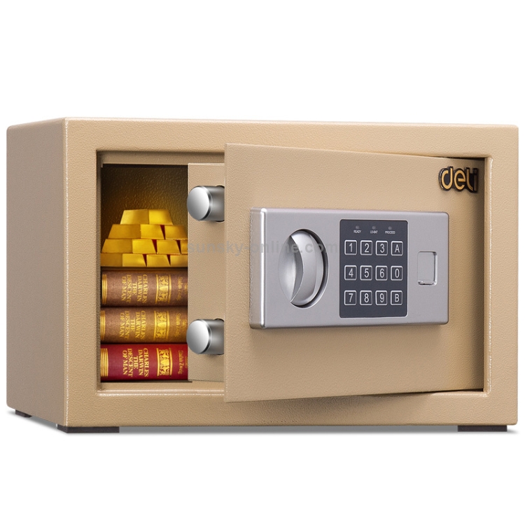 Sunsky Deli Home Office Hotel Mini Electronic Security Lock Box Wall Cabinet Safety Box Gold