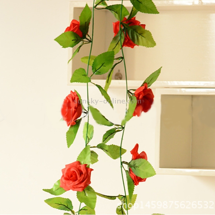 Sunsky Simulation Of Rattan Flowers Artificial Flowers Fake Simulation Champagne Rose Ivy Vine Hangings Garlands For Home Wedding Decoration Length 2 5m Random Color Delivery