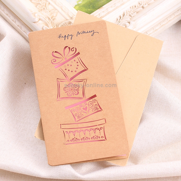 50 PCS Festival Universal Retro Kraft Paper Gifts Pattern Greeting Cards
