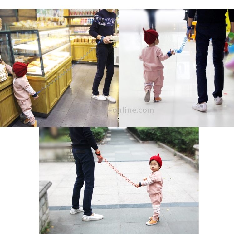 SUNSKY - Kids Safety Harness Child Leash Anti Lost Wrist Link Traction Rope Anti Lost Bracelet, Length: 2.5m(Orange)