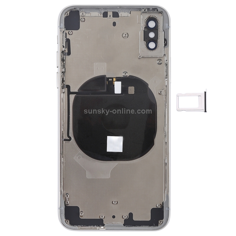 Sunsky Battery Back Cover Assembly With Side Keys Wireless Charging Module Volume Button Flex Cable Card Tray For Iphone X White