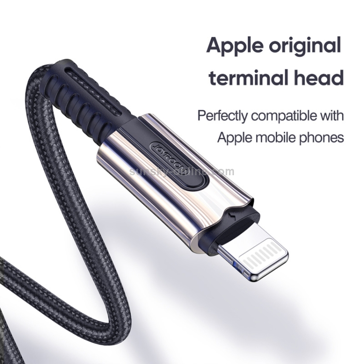 SUNSKY - JOYROOM S-M409 Knight Series PD Fast Charging Cable 8 Pin to USB-C  / Type-C Data Cable, Length: 1.2m (Black)