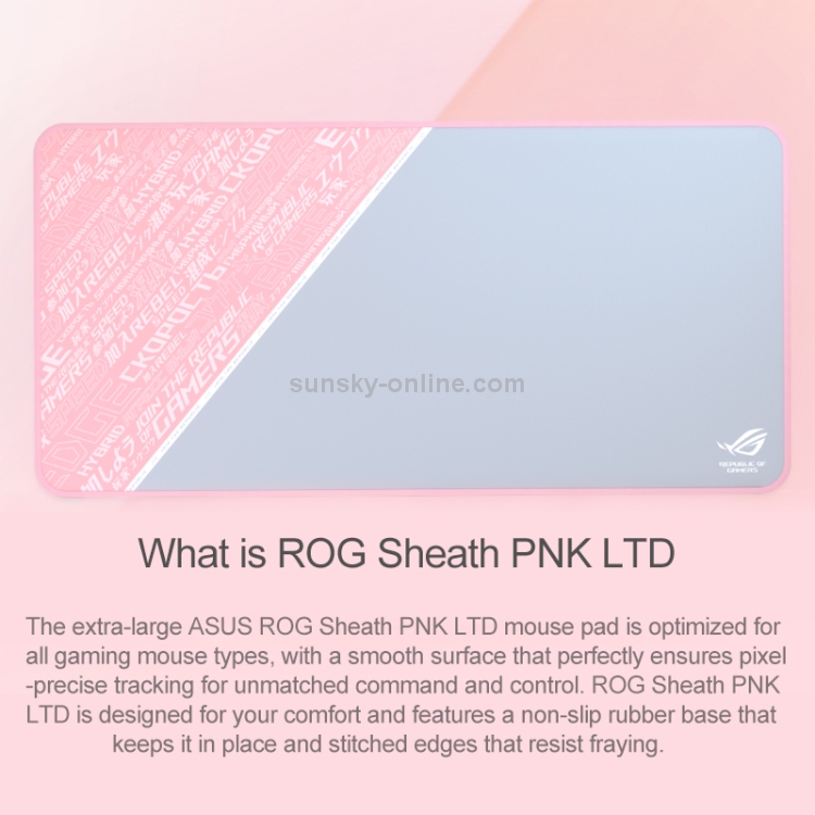 Sunsky Asus Sheath Pink Super Big Edge Desk Mat Gaming Mouse Pad Size 900 X 440mm