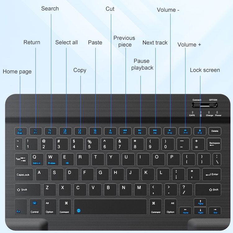 Bluetooth Wireless Tablet Keyboard for Teclast X6 Plus - 2