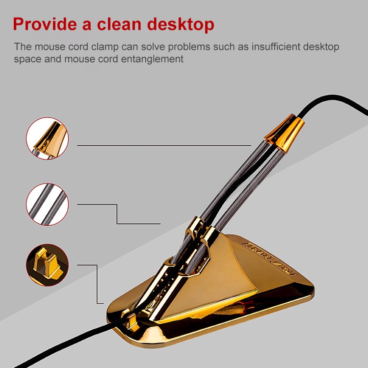 Electroplating Mouse Cable Holder Organizer Winder (Gold) - B2