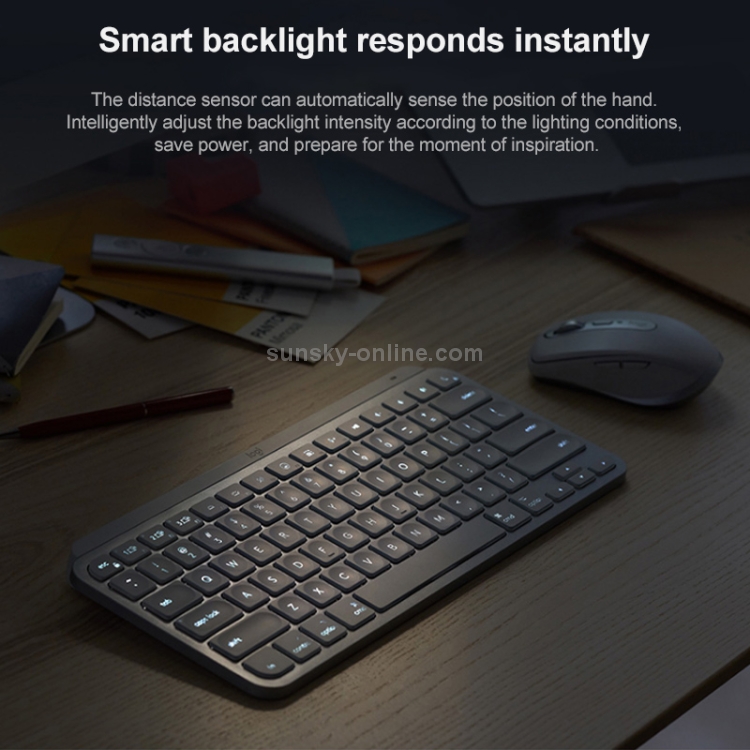 Logitech MX Keys Mini Wireless Bluetooth Ultra-thin Smart Backlit Keyboard (Black) - B3