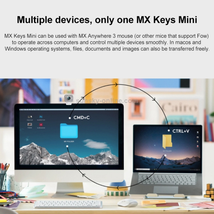 Logitech MX Keys Mini Wireless Bluetooth Ultra-thin Smart Backlit Keyboard (Black) - B4