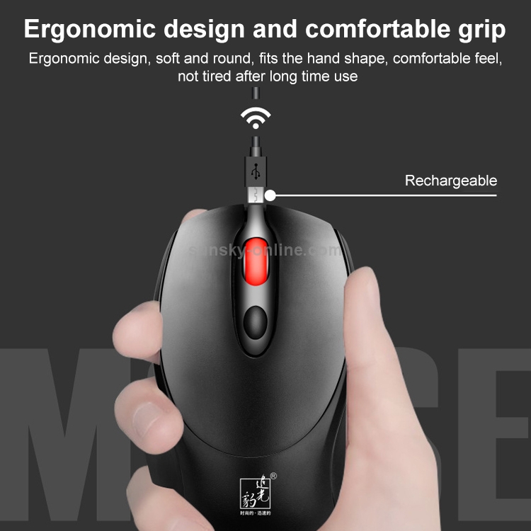 ZGB 361 2.4G Wireless Chargeable Mini Mouse 1600dpi (Black) - B6