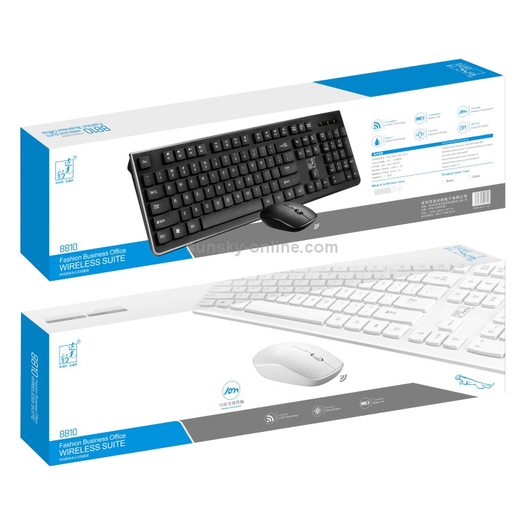 ZGB 8810 Mute Wireless Keyboard + Mouse Set (Black) - B1