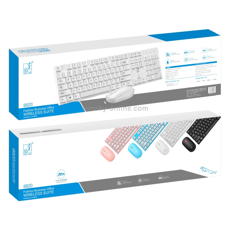 ZGB 8820 Candy Color Wireless Keyboard + Mouse Set (Black) - B1