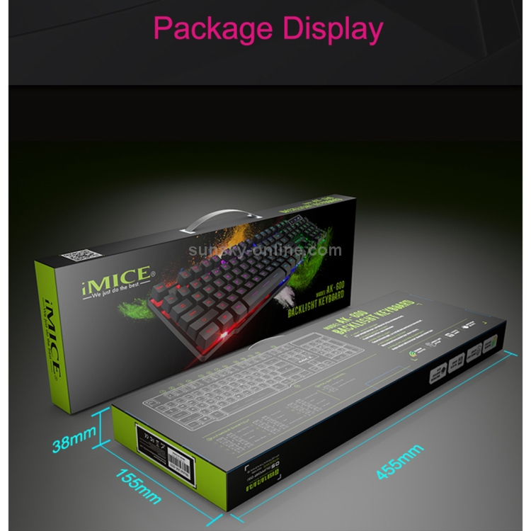 AK-600 Wired USB Floating Keycap Characters Glow Backlit Gaming Keyboard Black Color : Black