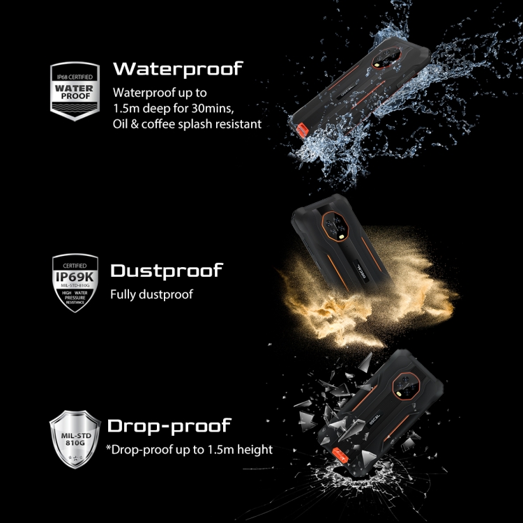 [HK Warehouse] Blackview OSCAL S60 Rugged Phone, 3GB+16GB, IP68/IP69K Waterproof Dustproof Shockproof, 5.7 inch Android 11.0 MTK6761V/WE Quad Core up to 2.0GHz, OTG, Network: 4G (Black) - B3