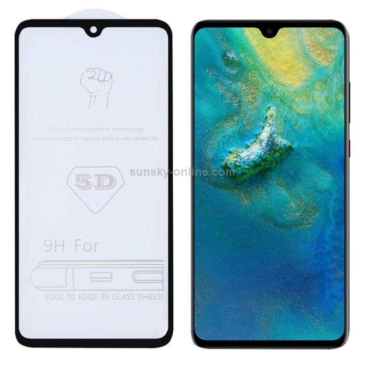 MDHT HUI AYSMG 25 PCS 9H 5D Full Glue Full Screen Tempered Glass Film for Galaxy A20