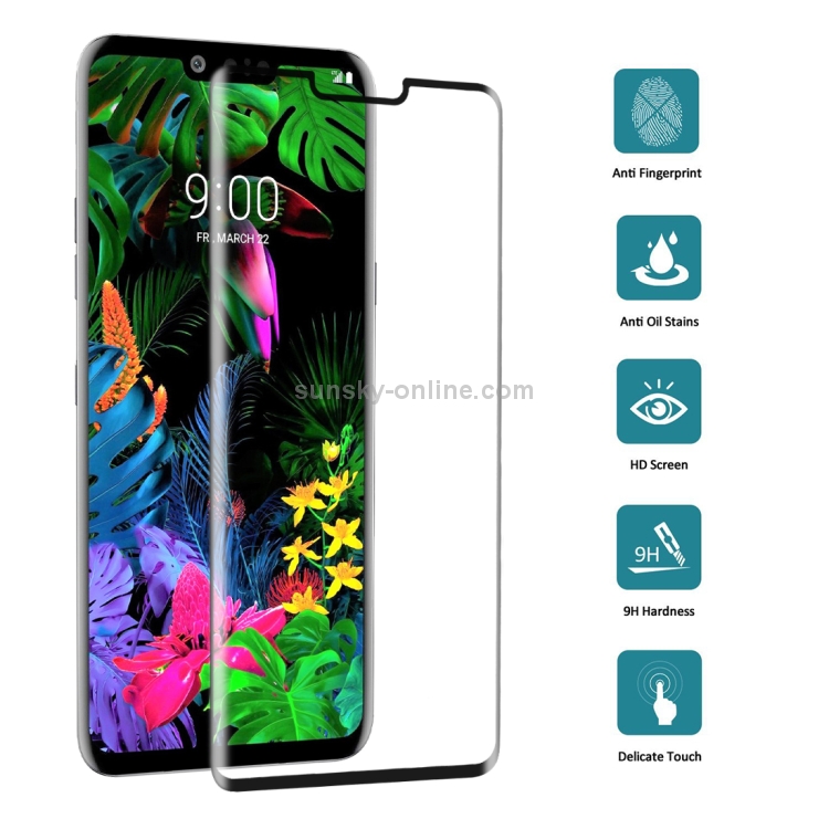 JIN Screen Film 25 PCS 9H 3D Full Screen Tempered Glass Film for LG G8 ThinQ Black