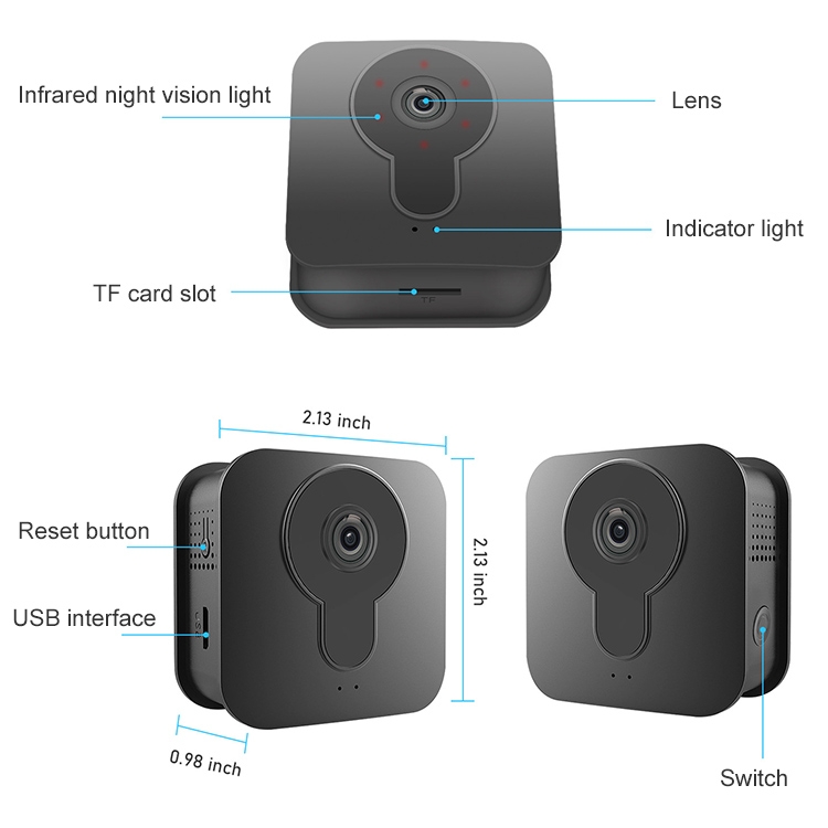 BM202 Smart WiFi Night Vision Two-way Audio Camera (Black) - B1