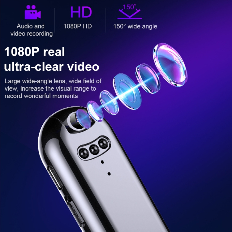 V5 8GB Thumb Mini 1080P Vlogging Video Recorder Camera with Clip - 2