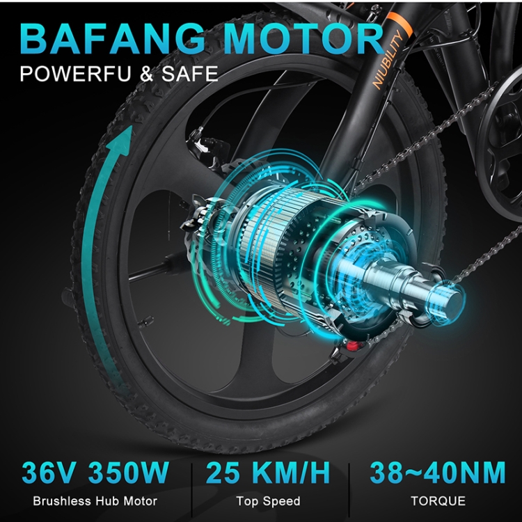 [EU Warehouse] Niubility B20 10.4AH 350W Folding Electric Bicycle with 20 inch Tires, EU Plug(Black) - B4