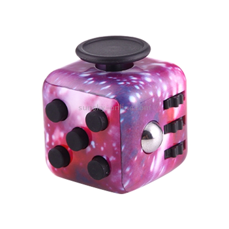 Sunsky Purple Starry Sky Pattern Fidget Cube Relieves Stress And Anxiety Attention Toy For Children And Adults