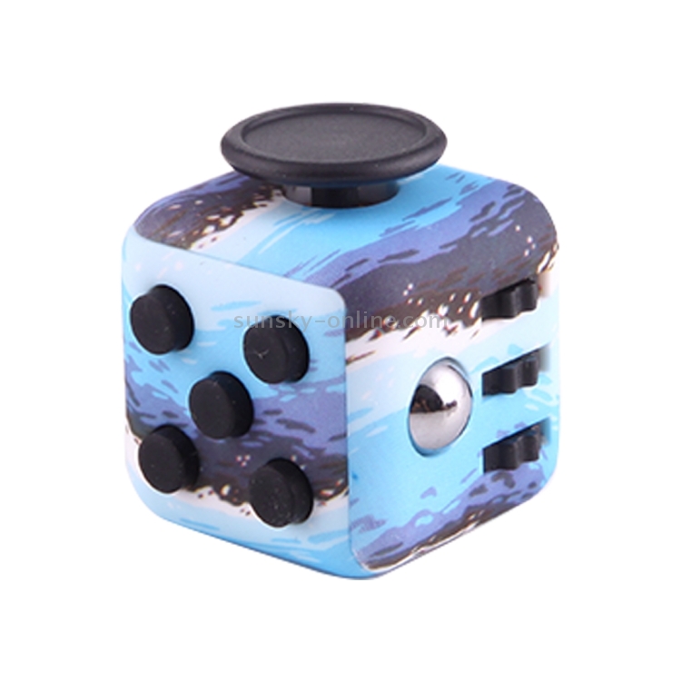 Sunsky Blue Ocean Pattern Fidget Cube Relieves Stress And Anxiety Attention Toy For Children And Adults