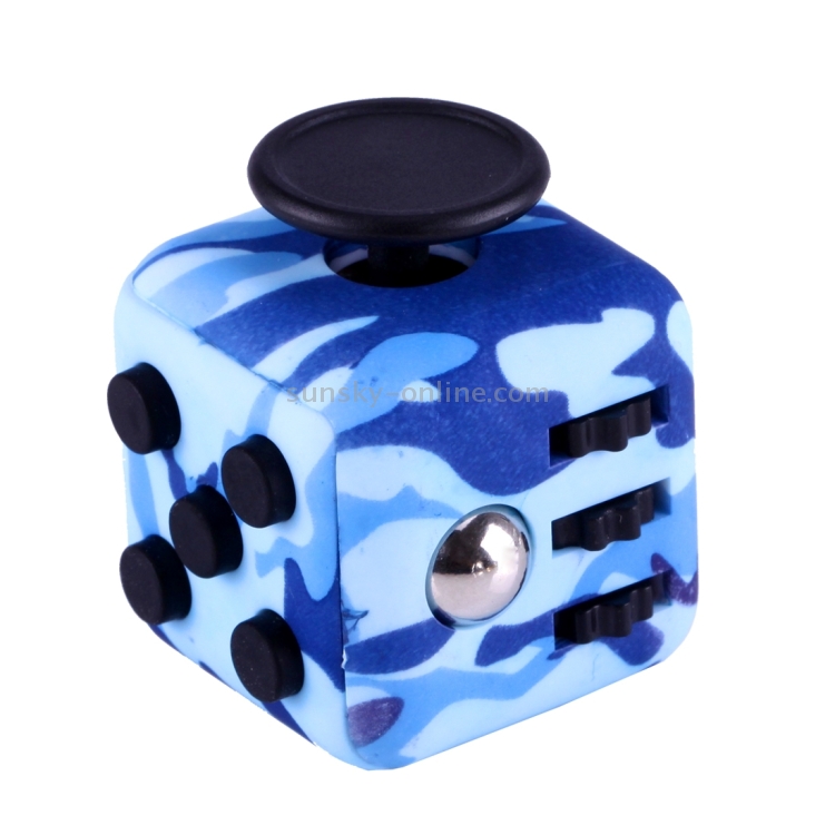 blue camo fidget cube