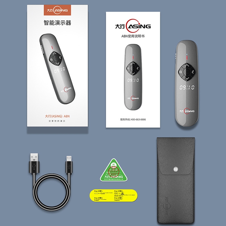ASiNG A8N Red Light Smart Demonstrator Remote Control Flip Pen Wireless Presenter, Capacity: 32GB - 6