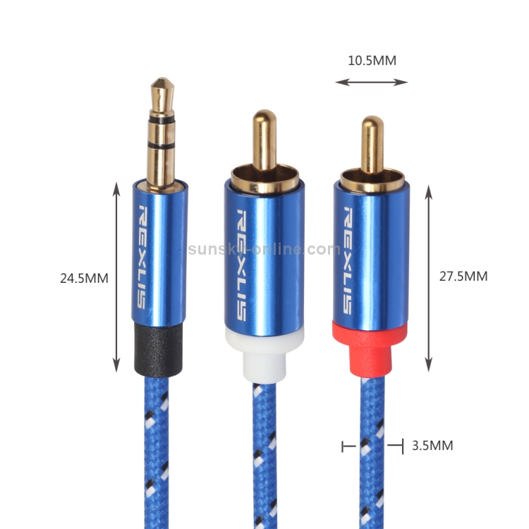 AUX 3.5 Mm Stéréo Jack Casque Extension Câble Audio Mâle à Femelle 3M REXLIS