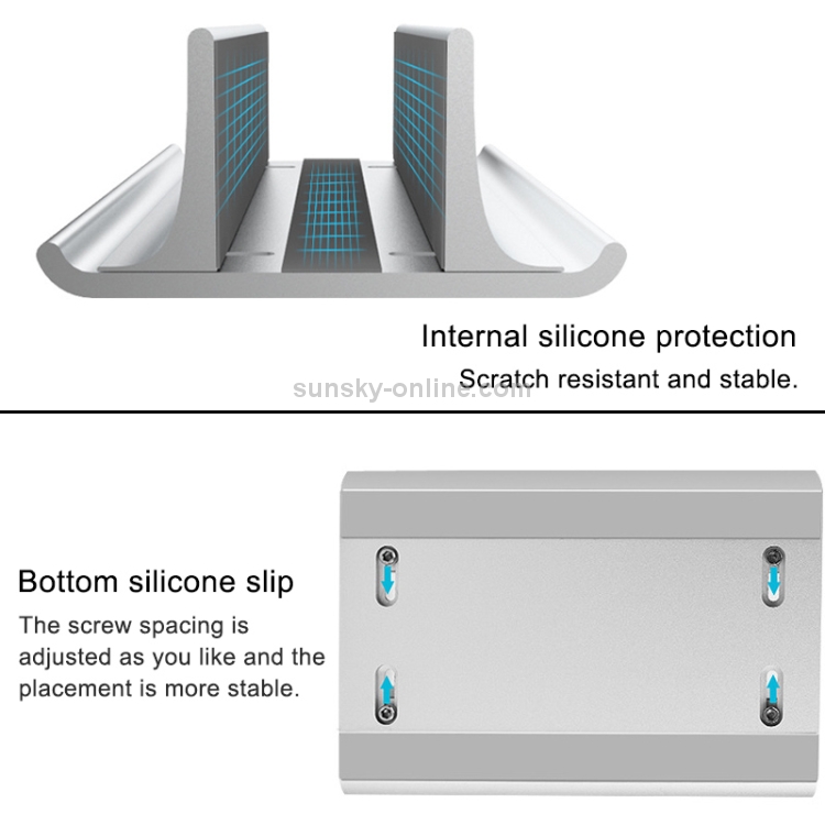 17.5mm Slot Width Universal Portable Aluminum Alloy Single Slot Laptop Vertical Radiating Storage Stand Base