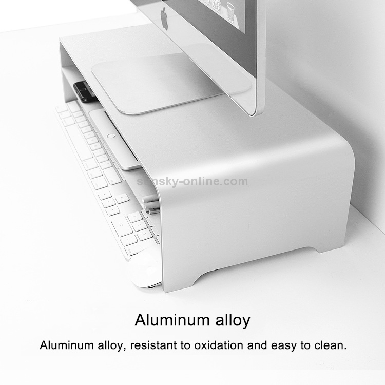 Universal Aluminum Alloy Single-Layer Laptop Stand with Storage Function Size 50 x 22 x 6cm Thickness 5mm Durable