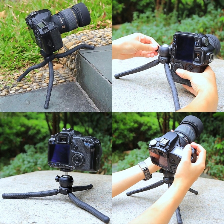 Mini Octopus Flexible Tripod Holder with Ball Head /& Phone Clamp Size: 25cmx4.5cm Durable GoPro Cellphone Tripod Mount Adapter /& Long Screw for SLR Cameras