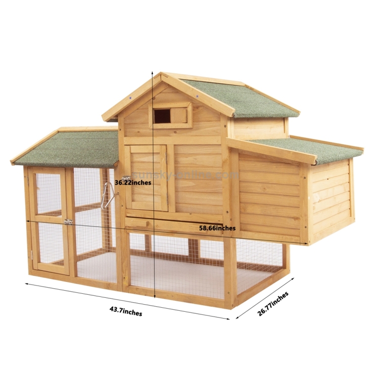 [US Warehouse] Wooden Pet Chicken Coop, Size: 58.66x26.77x36.22 inch