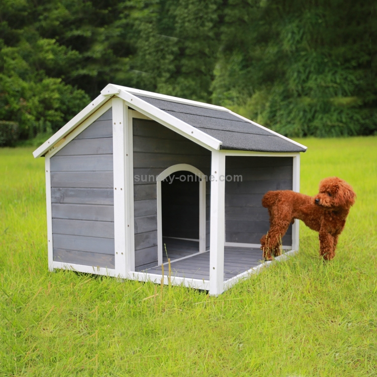 [US Warehouse] Wooden Pet Puppy Dog House, Size: 35.83x39.38x32.5 inch