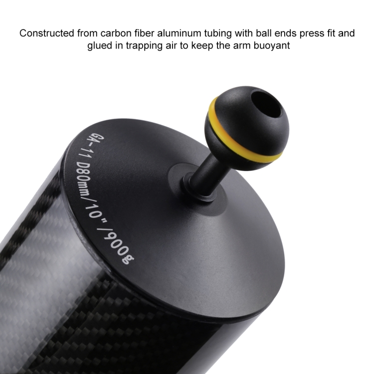 900g Durable Buoyancy 10.8 inch 27.5cm Length 80mm Diameter Dual Balls Carbon Fiber Floating Arm 25mm Ball Diameter